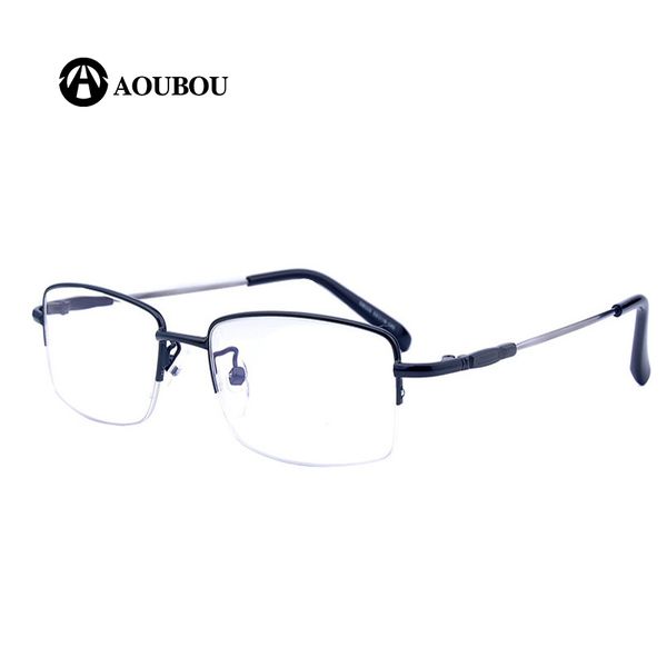 

100/-600 nearsighted myopia glasses finished product men half frame memory metal ultralight anti blue ray prescription, Black