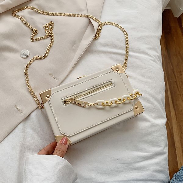 

французского дизайн мода simple box bag элегантных цепей плечо сумка площадь ширина 19см высота 12см толщина 5 см