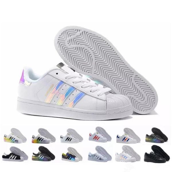 

2019 Originals Superstar White Hologram Iridescent Junior Superstars 80s Pride Sneakers Super Star Women Men Sport Running Shoes 36-45