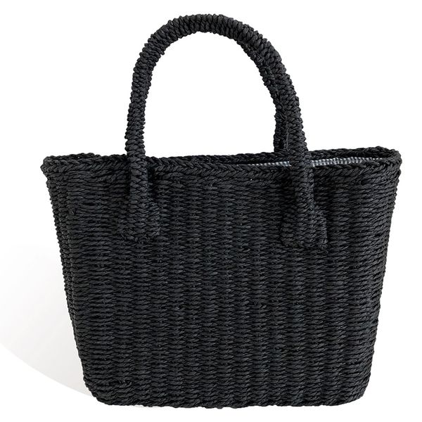 

casual simple and generous no decorative plain color net hollow textured woven bag popular straw bag handbags