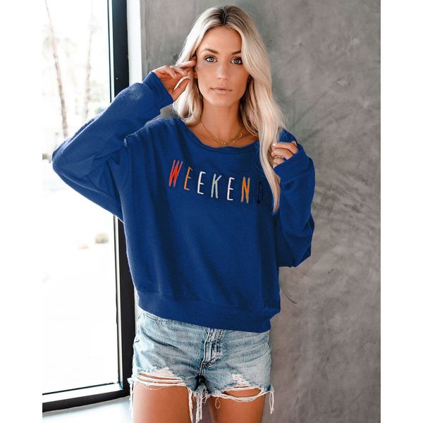 

women fashion solid color hoodies explosion fashion autumn long-sleeved shirt designer letters printed women loose sweater size m-xl, Black