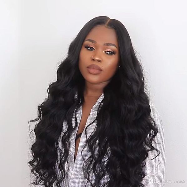 

lace front human hair wig 250 density lace front wig preplucked lace natural hairline bleached knots 13x6 deep part wig remy, Black