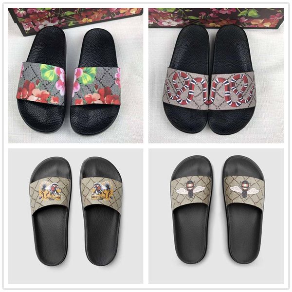 

designer new men women sandals shoes luxury slide summer fashion wide flat slippery sandals slippers flip size 35-45 flower