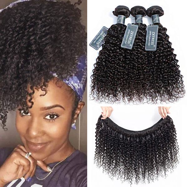 

8a brazilian kinky curly hair bundles wholesale remy human hair extensions 2pcs/lot natural color 8-30 inch virgin curly hair weaves, Black
