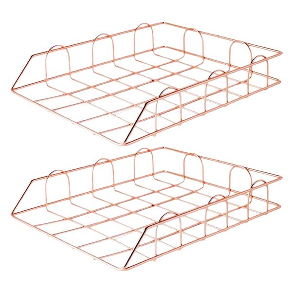 

2 pieces deskstackable letter trays paper file rack contracts