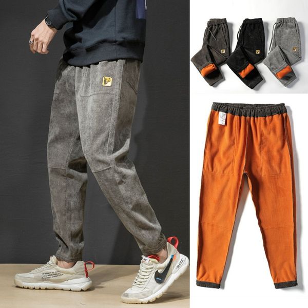 

thickening corduroy qiu dong men, men's trousers cultivate one's morality leisure trousers beam foot haroun pants nine minutes o, Blue