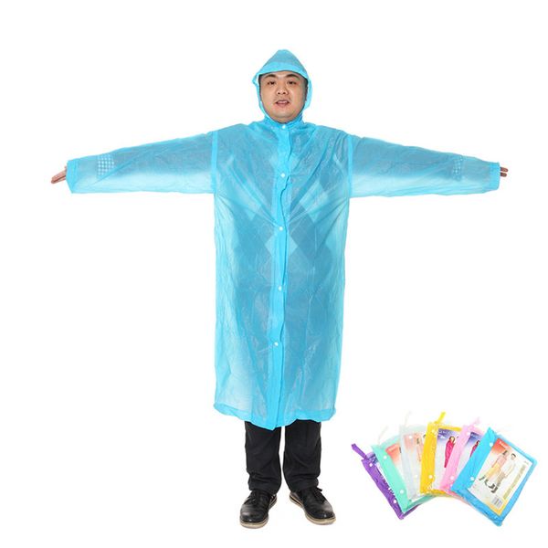 

transparent rain coat pvc vinyl waterproof reuse raincoat outdoor travel runway hooded poncho rain coats men women rainwear, Gray;blue
