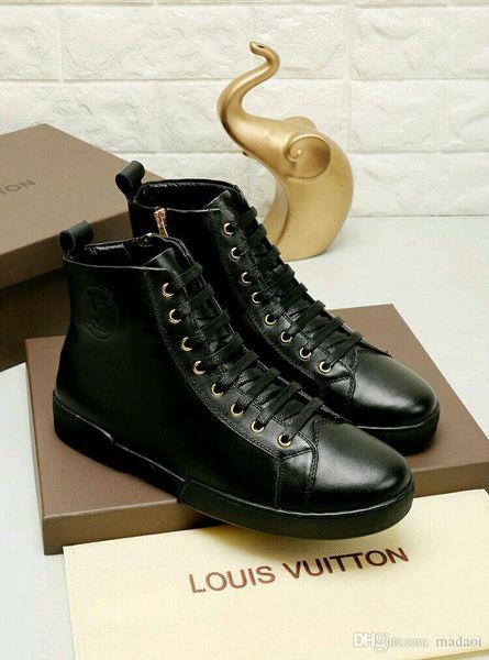 

20fw new autumn winter footwear for male fashion high men flats shoes canvas men casual shoes big size 45 yetc7, Black