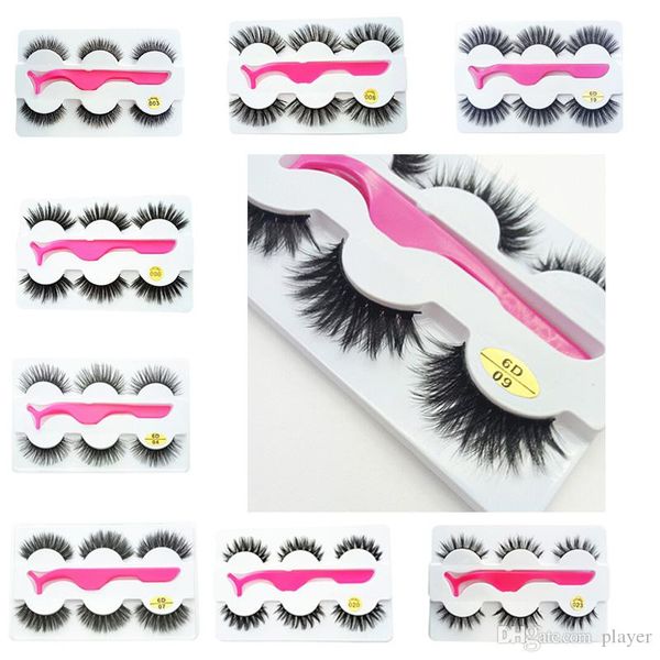 

2019 new 3pairs/set 3d false eyelashes thick long eyelash eye makeup eyelash extension eye lashes with eyelash clip applicator