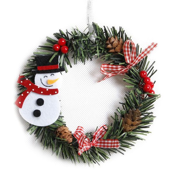 

snowman christmas deer cloth art wreath rattan reed garland christmas decoration ornaments party supplies home decor