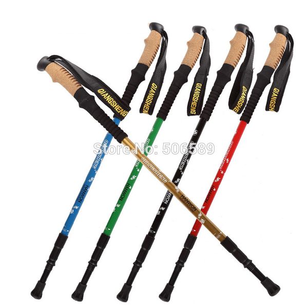 

hiking walking stick cork handle straigh grip handle 64-135cm
