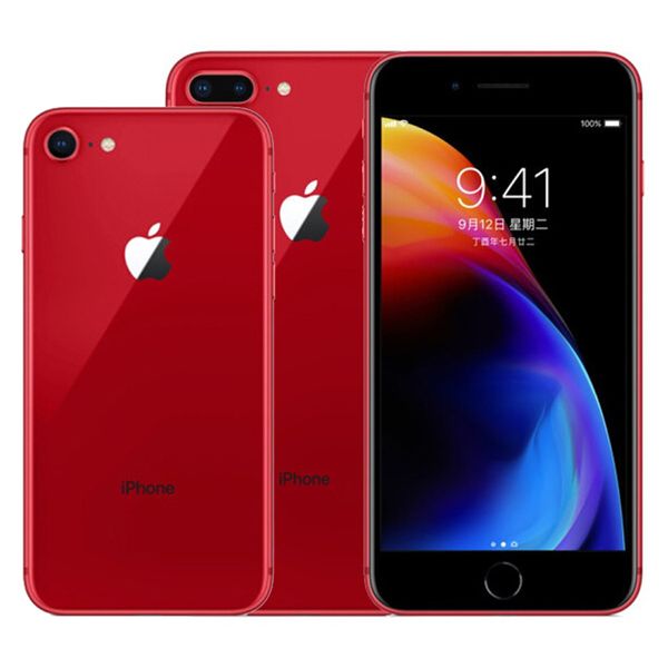 

red color refurbished original iphone 8 / 8 plus with fingerprint ios a11 hexa core 64/256gb rom 12mp unlocked 4g lte smart phone dhl 1pcs
