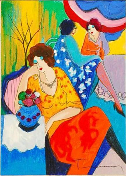 

itzchak tarkay nouvelles фигурация главная произведения искусства современный портрет сеньоры ручной работы картина маслом на холсте вогнута