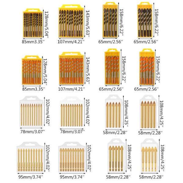 

2020 new 5/10pcs 6/8/10/12mm triangle spiral tile drill bits electric tool concrete glass