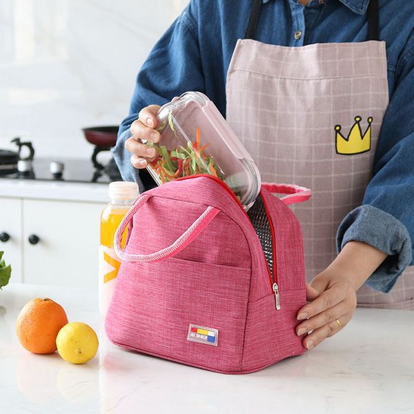 

litthing portable lunch bag 2019 thermal insulated lunch box tote handbag bento pouch dinner container school storage bags, Blue;pink