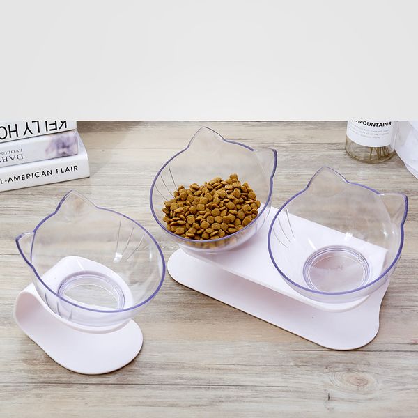 

2 size creative antiskid single/double bowls with raised stand pet and water bowl perfect for cats and small dogs supplies