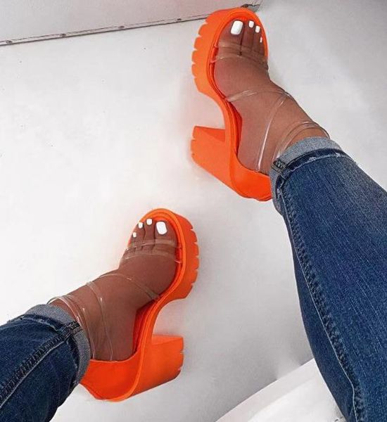 

women's sandals 2020 summer new women's shoes fashion waterproof platform high-heeled sandals women ing, Black