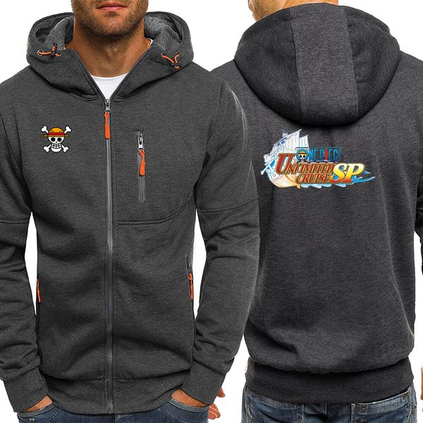 

one piece cartoon mens hoodies autumn 2019 japan anime sweatshirts jackets zipper hip hop long sleeve coat sportswear, Black;brown