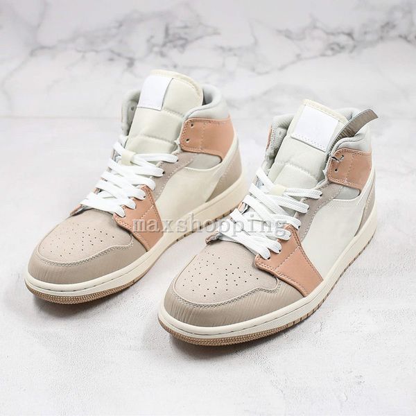 

new 1s mid milan basketball shoes 1 light khaki noble red gs women mens designer sneakers skate trainers 36-45