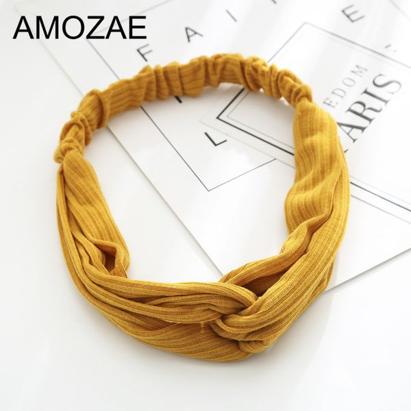 

bandanas women hairbands 2020 new fashion girls vintage knitting twisted knotted headband wide hair bands headwear accessories