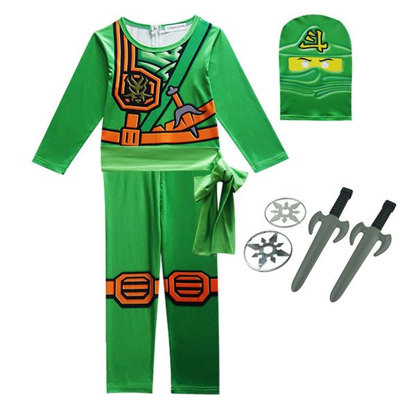 

costumes boys girls halloween party costume for kids christmas suit ninja clothes superhero cosplay ninja clothing sets, White