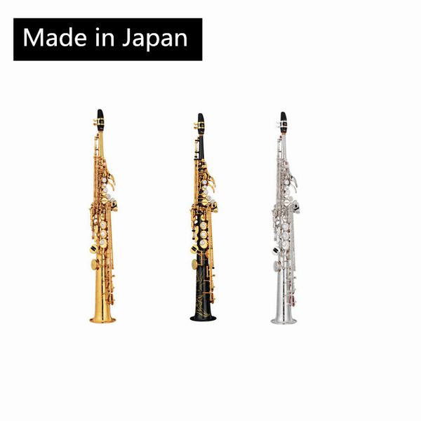 

made in japan 82z brass straight soprano sax saxophone bb b flat woodwind instrument natural shell key carve pattern