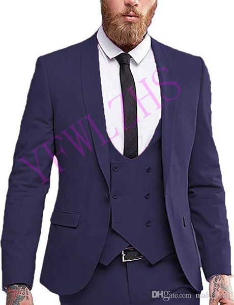 

handsome groomsmen shawl lapel groom tuxedos mens wedding dress man jacket blazer prom dinner 3 piece suit(jacket+pants+tie+vest) b257, Black;gray