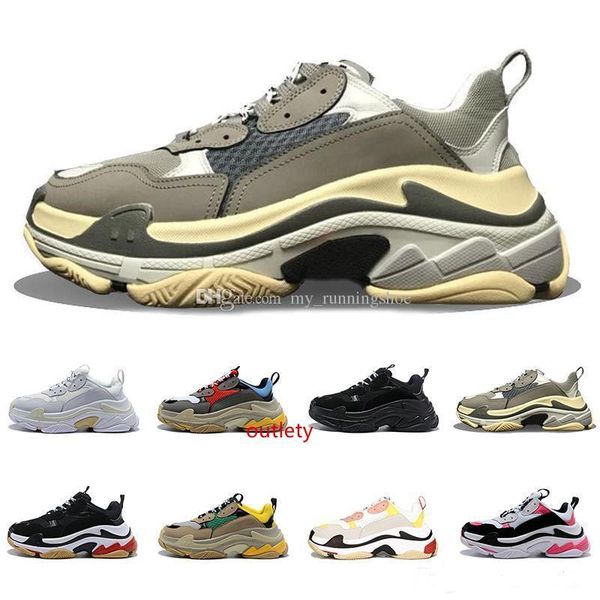 

2019 new designer paris triple s sneakers for men women black red white green pink casual dad shoes tennis running shoes