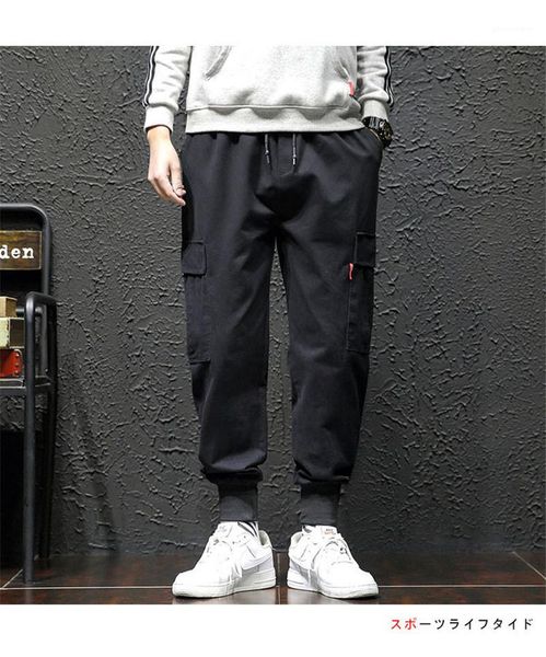 

pants casual males clothing mens hip hop style casual designer pants fashion loose cargo ninth mens, Black