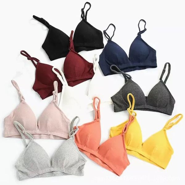 

9 colors sport bra girls training bra teenage medium chest soft cotton breathable sport yoga underwear padded clothing vest, Red;black