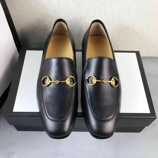 

brand jordaan black leather loafer new horsebit loafers classic men moccasins casual shoes size 38-44