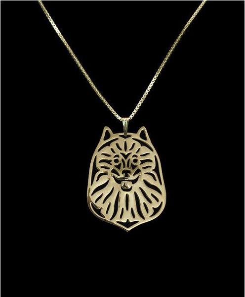 

handmade keeshond pendant necklace pet lovers gift idea, Silver