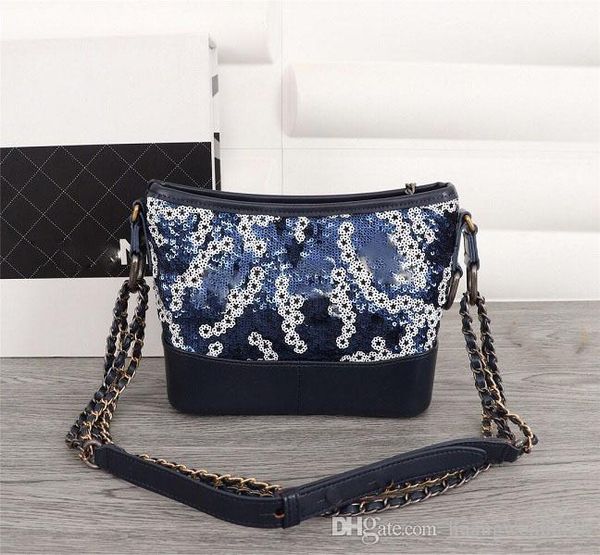 

2019 new fashion ladies leather lace decorative messenger bag women's shoulder bag with chain and leather shoulder strap a bag of multi