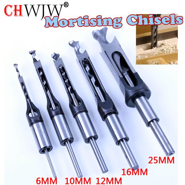 

1pc hss square hole saw mortise chisel wood drill bit with twist drill