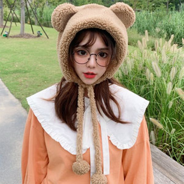 

winter hat cute cartoon cartoon, plush, p prop, warm bear bear hat, korean version, meng mei, autumn and winte warm hat wint, Blue;gray