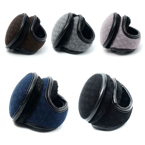 

winter polar fleece earmuff plaid crochet warm lining foldable ear warmer and brand new, Blue;gray