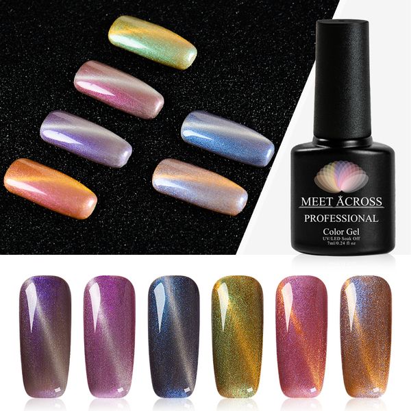

meet across 7ml pearl shell cat eye gel polish soak off uv led mermaid magnetic gel varnish lacquer manicure nail art diy, Red;pink
