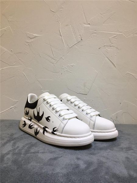 

new high-end brand 3d printing couple white shoes lace-up printing fashion wild casual sports shoes shoes 07, Black