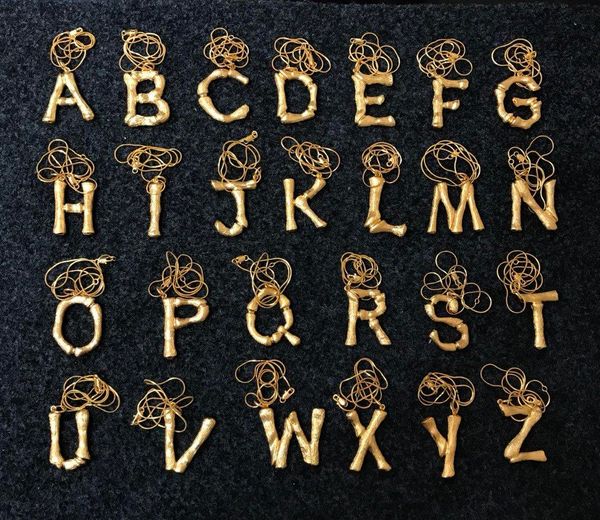 

large english alphabet necklace bracelet earrings iced out chains jewelry necklace mens 14k gold chains rings cuban link chain 2020 new, Silver