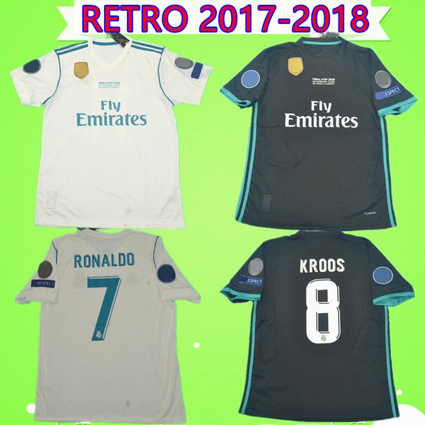 

2017 2018 real madrid soccer jersey 17 18 bale benzema modric kroos retro football shirt vintage isco maillot sergio ramos ronaldo camiseta, Black;yellow