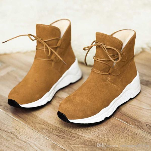 

women boots autumn winter keep warm ankle boots lace up booties comfortable winter for women shoes, Black