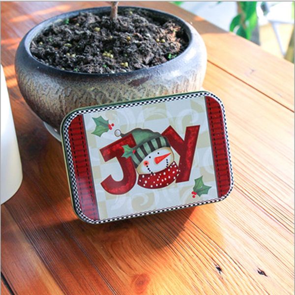 

4pcs cartoon candy tin package christmas gift boxes snowman box wedding birthday party cookies packing case home decoration