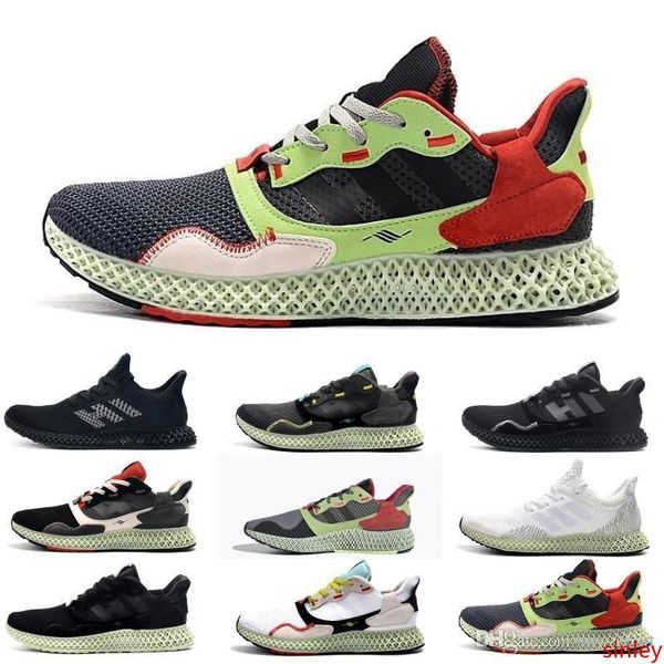 

wholesale yellow and crimson accents mens zx 4000 futurecraft 4d running shoes trainers for men zx4000 carbon male sports trainer sneakers