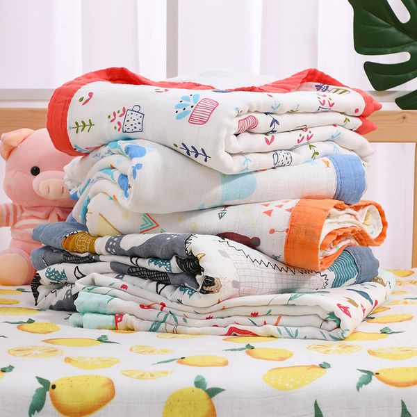 

120*110cm four layers 70% bamboo 30% cotton muslin baby blanket swaddle wrap for newborn blankets swaddling bedding bath towel