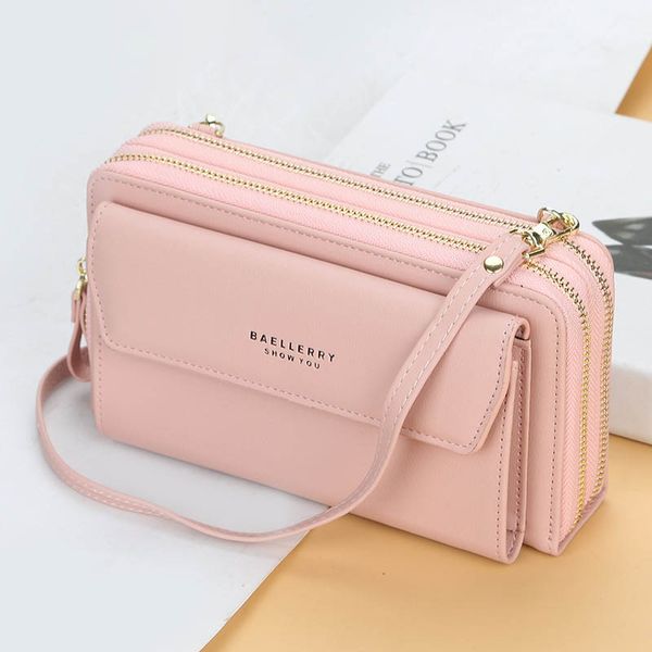 

new ladies long wallet shoulder bag korean version double zipper diagonal bag wild multi-function ladies wallet handbag purse