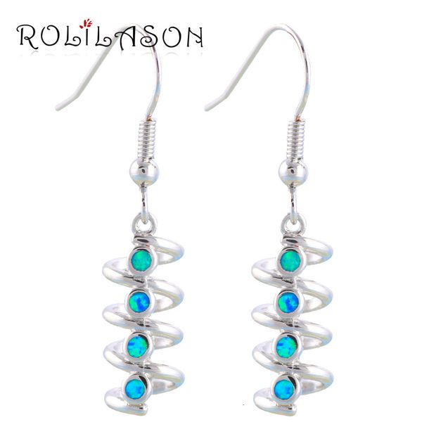 

innovating design earrings mini blue fire opal silver stamped dangle earrings health nickel & lead fashion jewelry oe371