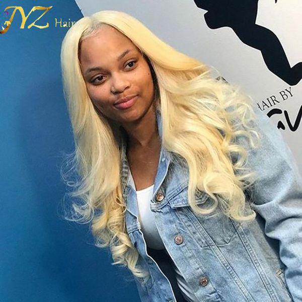

light blonde human hair lace front wig pre plucked body wave virgin malaysian brazilian hair glueless 613 blonde full lace frontal wigs, Black;brown