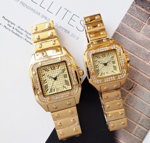 

brand lovers watches men 40mm women 33mm classic sapphire watch luxury rhinestone rose gold watch women's dress watche montres orologio, Slivery;brown