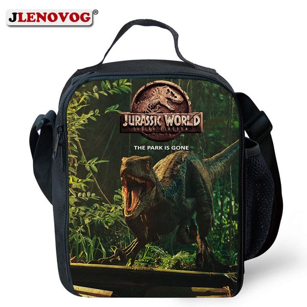 

universal children jurassic worlds 2 lunch bag movie evolution dlc park rectangular lunch tote box for boys teenages stdents new, Blue;pink