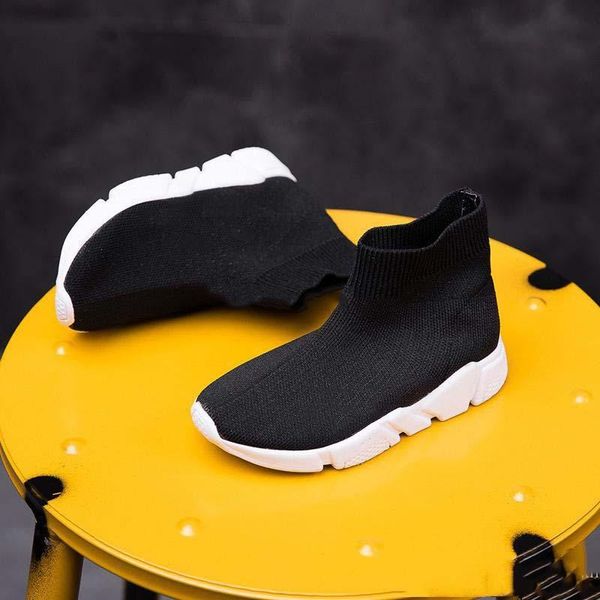 

твердые детские кроссовки как носки кроссовки для малышей мальчиков и девочек дышащая спортивная обувь для детей дизайнерская обувь, Black